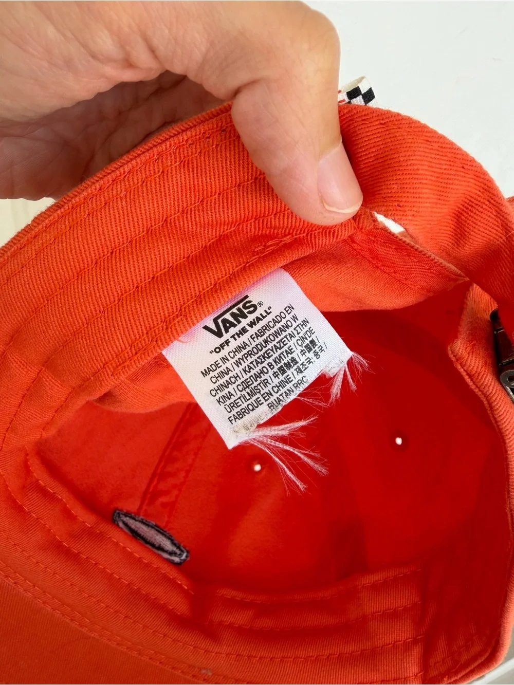 Vans Strap-back Cap Hat Orange with Skateboard logo